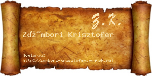 Zámbori Krisztofer névjegykártya
