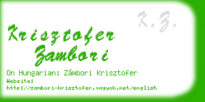 krisztofer zambori business card